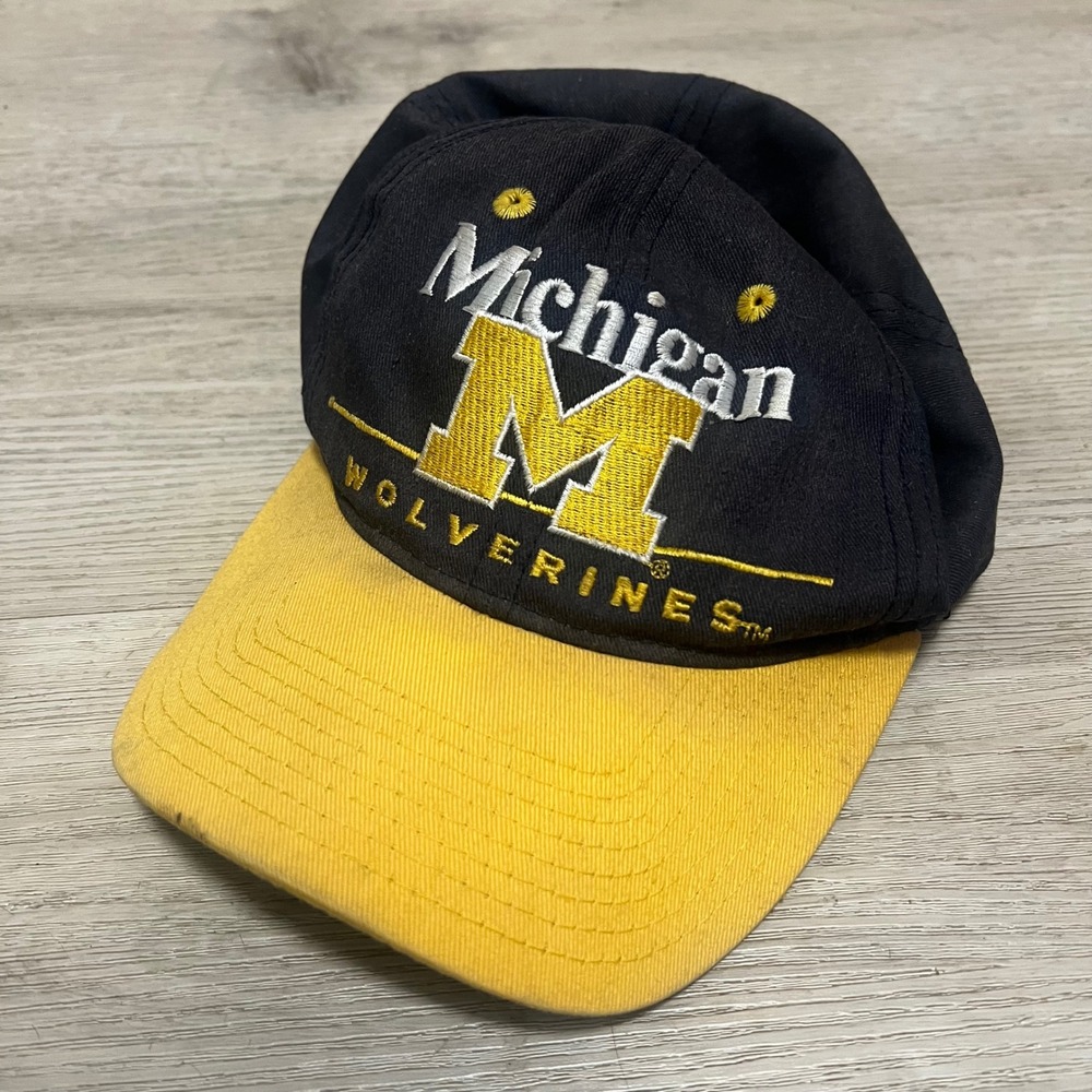 Michigan Wolverines NCAA Blue‎ Yellow Vintage 90s Snapback Hat